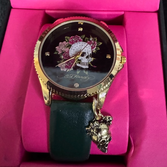 Ed Hardy Accessories - Ed Hardy Gold and Dark Green Women's Watch